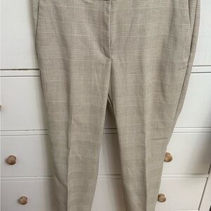 H&M Tan Ankle Cropped Pants with Flat Front Design